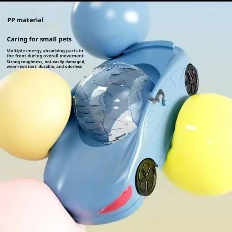Hamster Car Sports Car with Golden Bear Running Ball Running Wheel for Small Pets Hamster Toy Car with Rolling Wheel Fun Exercise Play