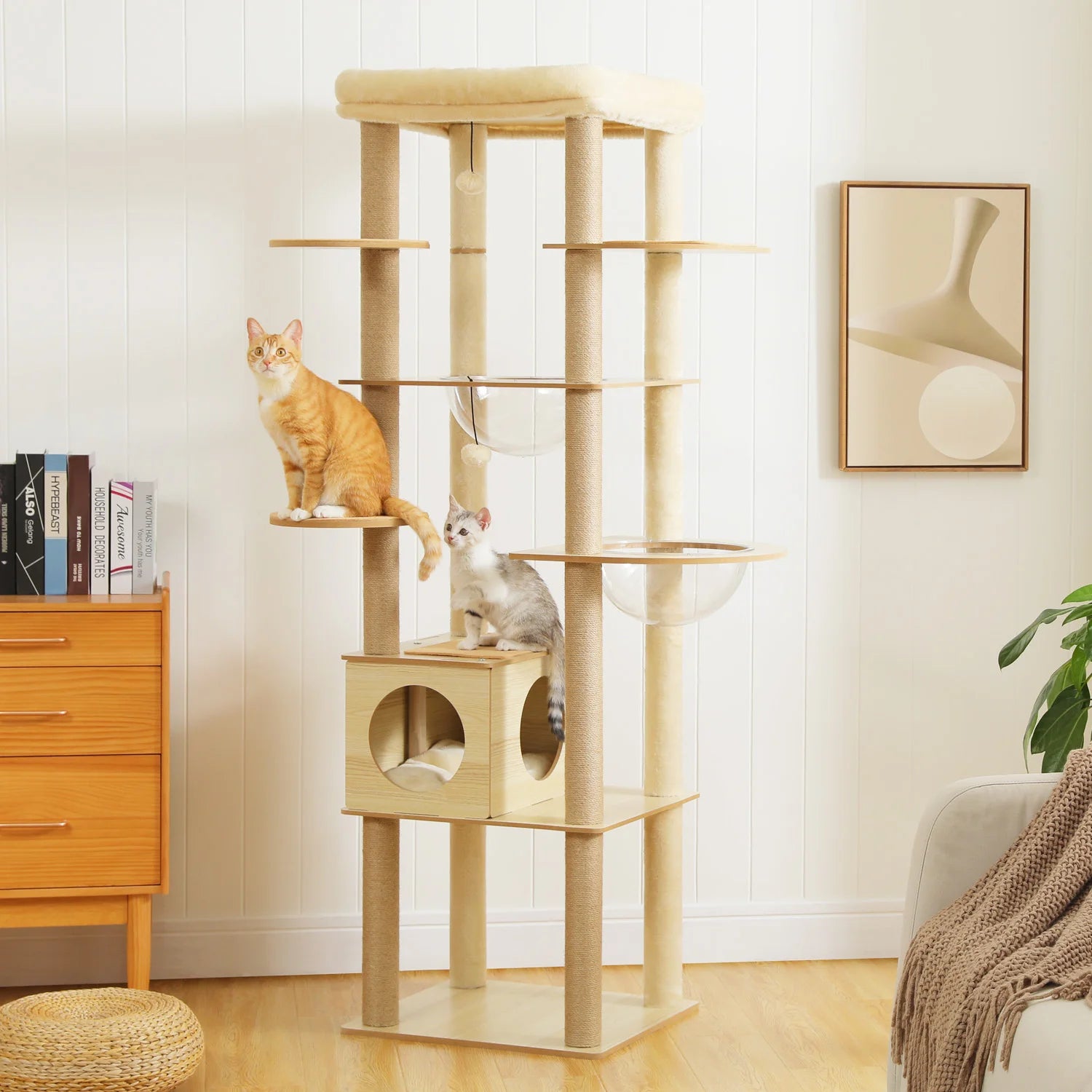 Multi-Level Cat Tree With Scratching Posts, Condo and Hammock