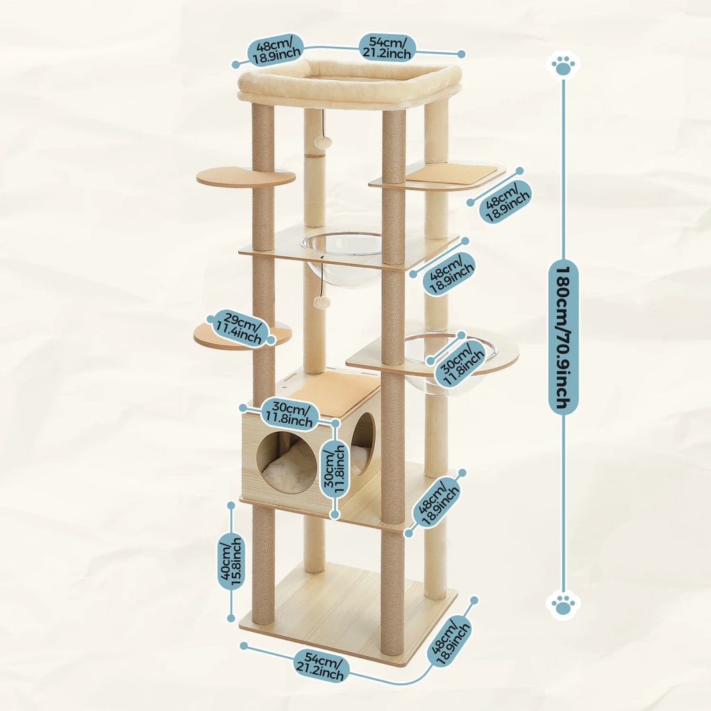 Multi-Level Cat Tree With Scratching Posts, Condo and Hammock
