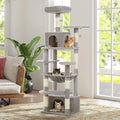 Tall Cat Tree with Scratching Posts, Spacious Hammocks