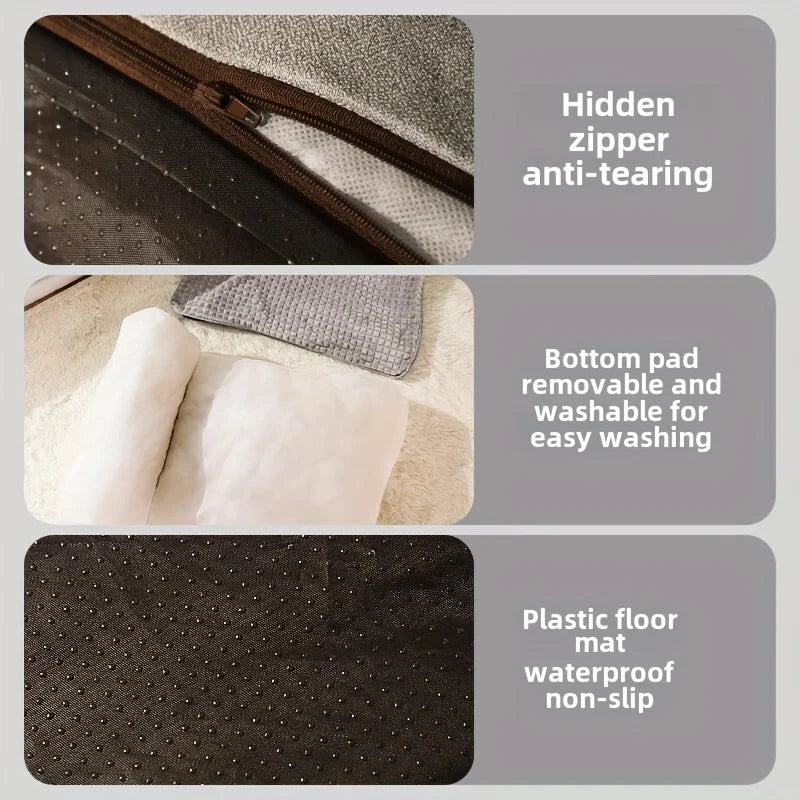 Pet Bed, Non-Slip Pet Sofa, washable cover