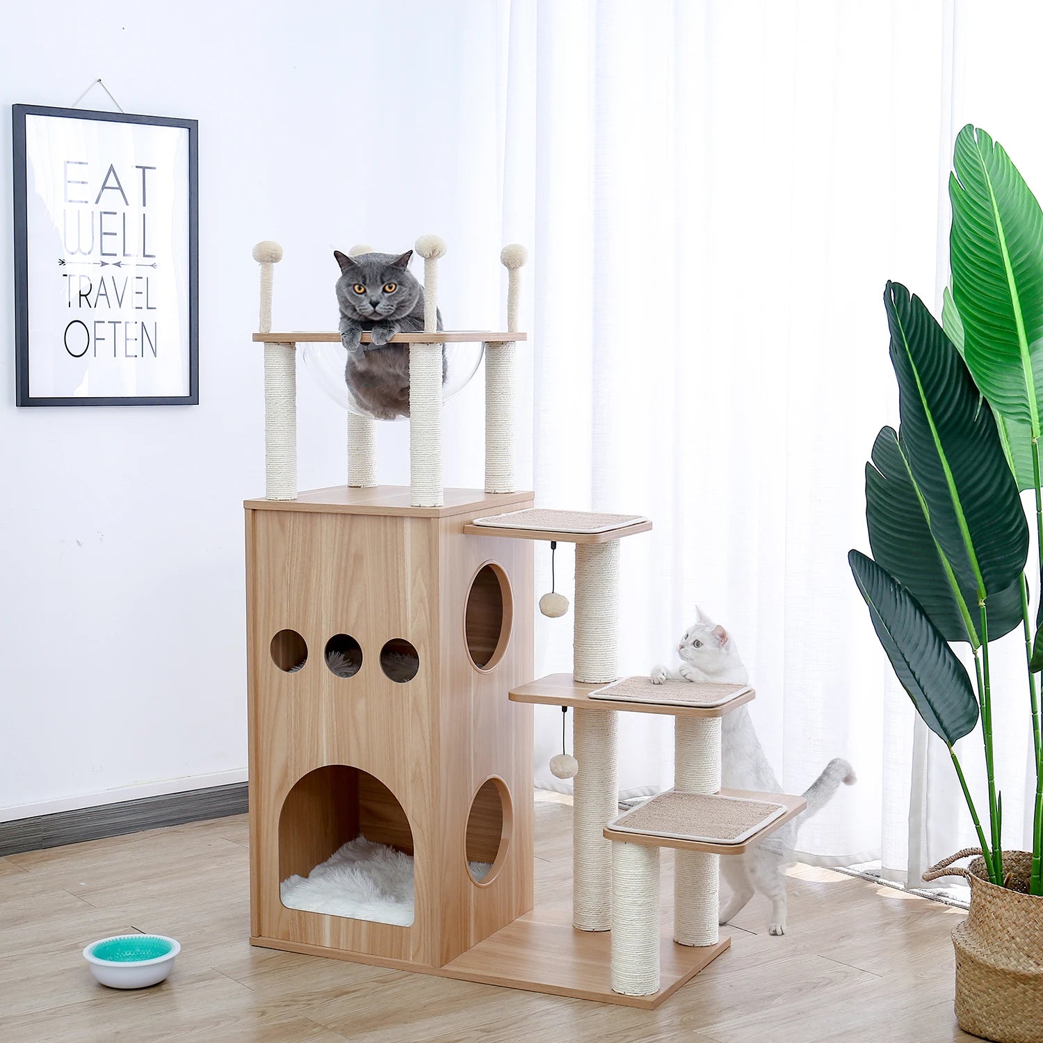 Multi-Level Cat Tree With Scratching Posts, Condo and Hammock