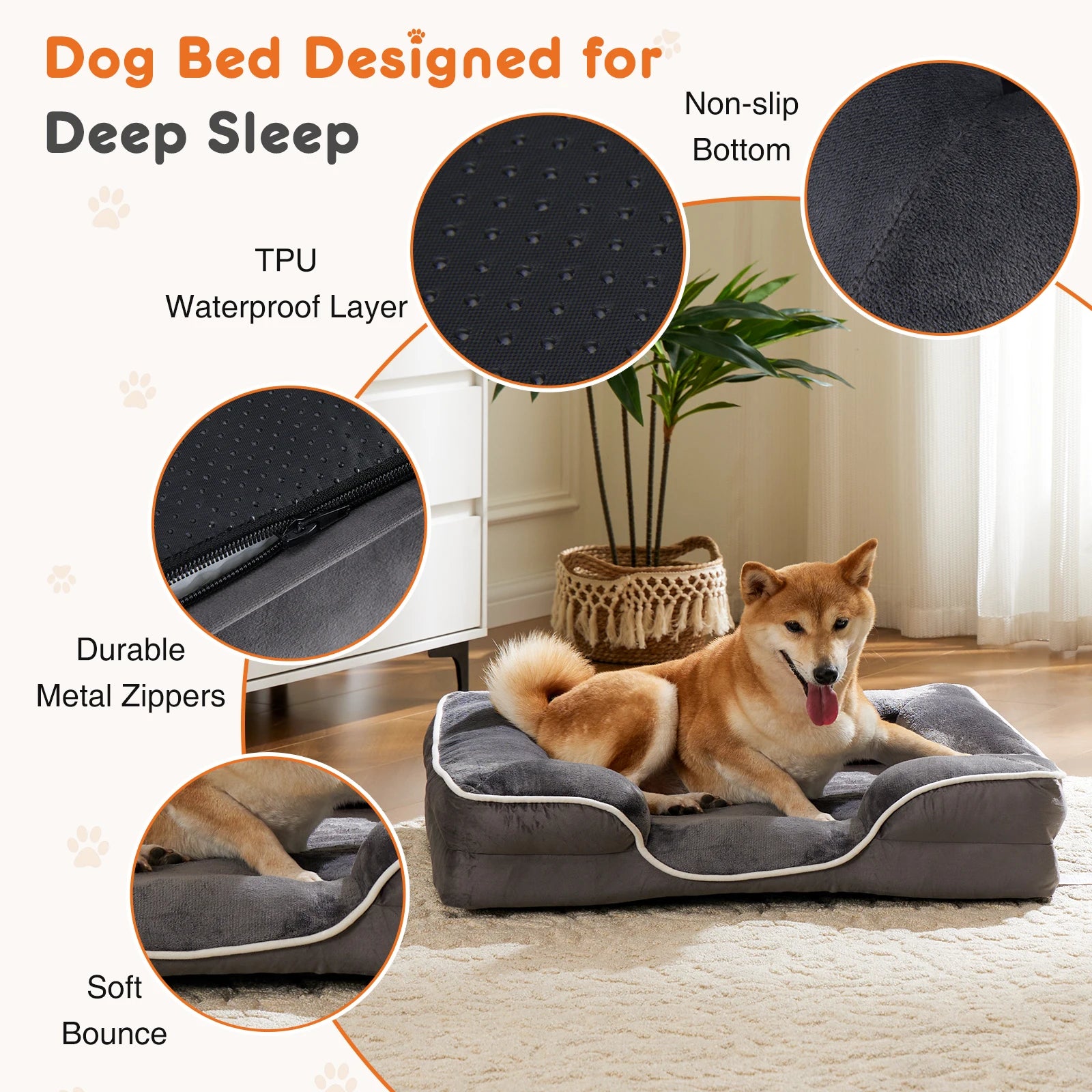 Memory Foam Pet Bed for Small Dogs & Cats, Orthopedic Dog Bed