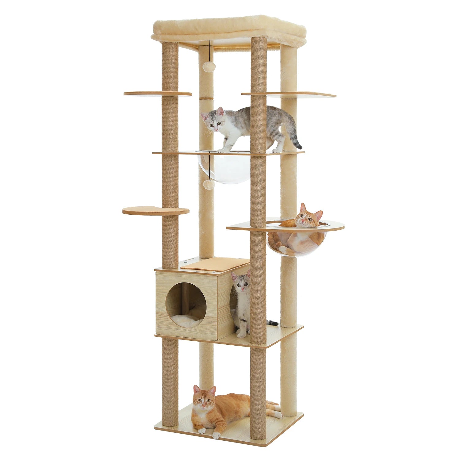 Multi-Level Cat Tree With Scratching Posts, Condo and Hammock