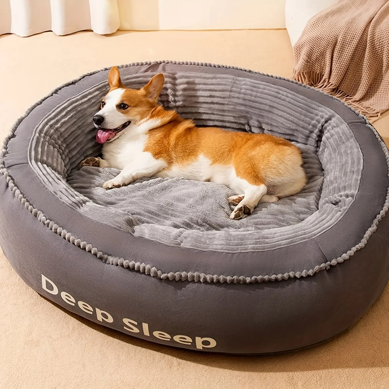 Pet Bed Round Dog Bed With Washable Cover