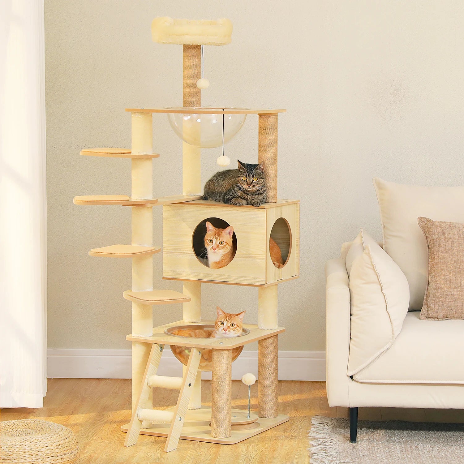 Multi-Level Cat Tree With Scratching Posts, Condo and Hammock