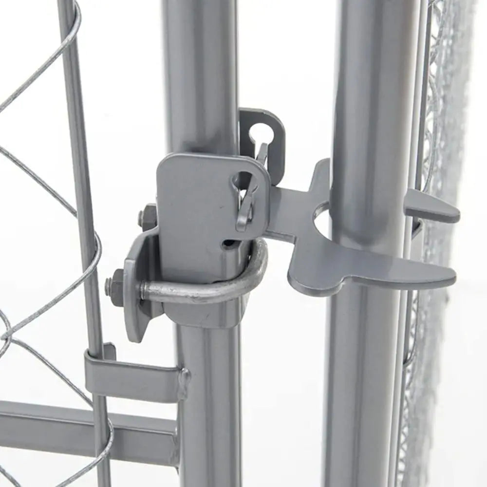 Durable 10x10x6 ft Galvanized Steel Dog Kennel with Dual Setups and Locking Door, Silver