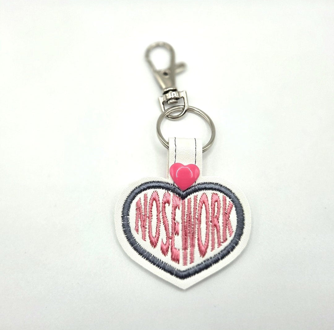 Nosework Keychain | Embroidered Dog Scent Work Key Fob | K9 Handler Gift | Cute Canine Trainer Accessory | Trial Reward